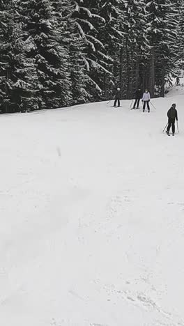 Vertical-Video-High-Angle-View-Skiers-Snow-Covered-Mountain-Chair-Lift-1